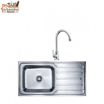 อ่างซิงค์ล้างจาน 495.39.299 HAFELE 1 หลุมมีที่พัก+ก๊อก