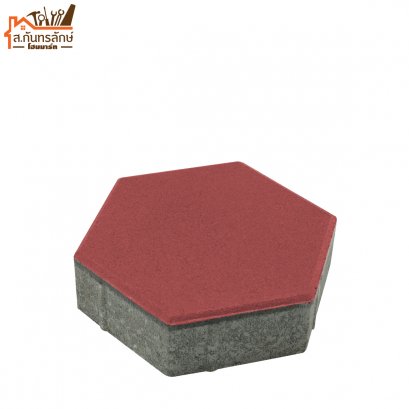 อิฐบล็อกตัวหนอน หกเหลี่ยม สีแดง