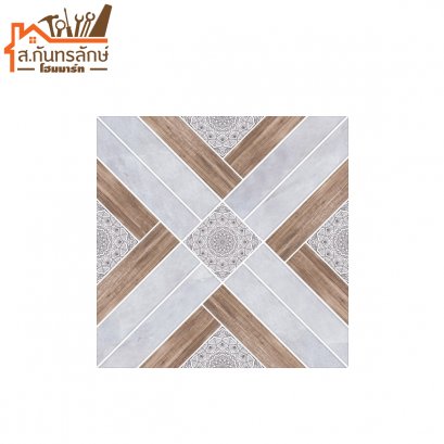 กระเบื้องปูพื้น 12x12 โชคดีช่อม่วง เทา ดูราเกรส