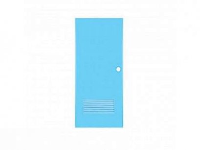 ประตูพีวีซี 70x180 MDV2 สีฟ้า เคลือบUV