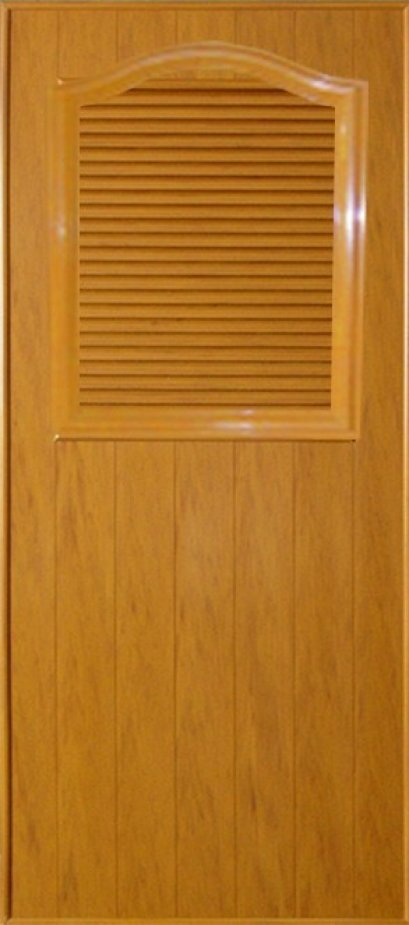 ประตูไวนิลภายนอก 80x200 โพลิวู๊ด LPNR002 ลายไม้สักทอง