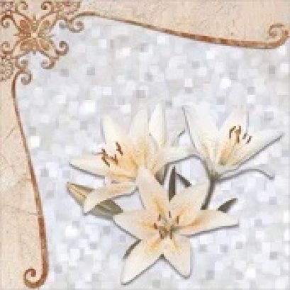 กระเบื้องปูพื้น16x16 เกสรลิลลี่-เขียว คาราโม่(ที่เก็บ D5)