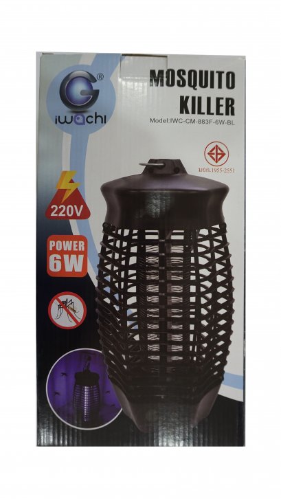 โคมไฟดักยุง 6W  แสงสีม่วง สีดำ CM-883F IWACHI