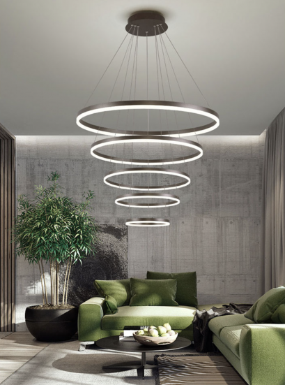 โคมไฟแขวนเพดาน รุ่น CAYLA สีน้ำตาล EVE-00401 สามารถปรับสายตามรูปแบบที่ต้องการได้