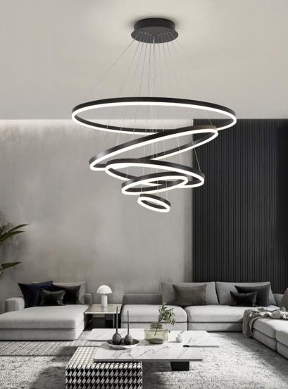 โคมไฟแขวนเพดาน รุ่น CAYLA  สีดำ EVE-00401 สามารถปรับสายตามรูปแบบที่ต้องการได้