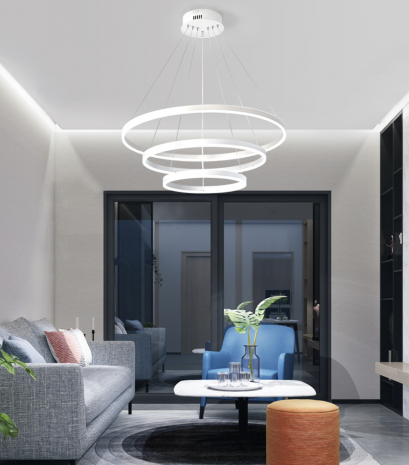 โคมไฟแขวนเพดาน รุ่น CAYLA  สีขาว EVE-00401สามารถปรับสายตามรูปแบบที่ต้องการได้