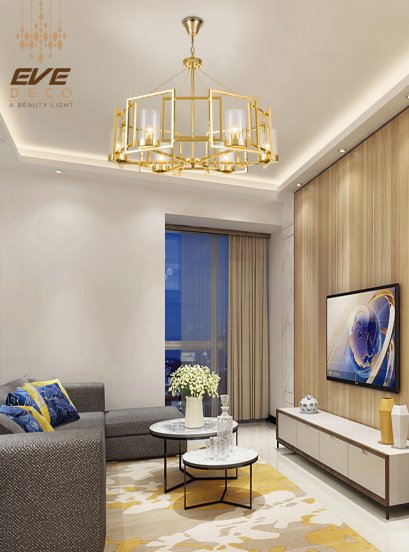 โคมไฟแขวนเพดาน รุ่น EVE-00102 สำหรับใส่หลอด E14 จำนวน 6 ดวง