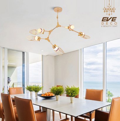 โคมไฟแขวนเพดาน รุ่น EVE-00094 สำหรับใส่หลอด G4 จำนวน 5 หลอด