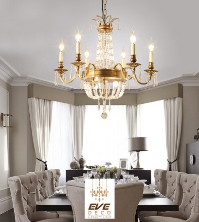 โคมไฟแขวนเพดาน รุ่น EVE-00132 สำหรับใส่หลอด E14 จำนวน 6 ดวง