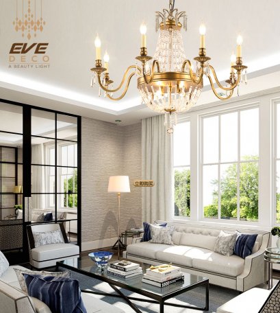 โคมไฟแขวนเพดาน รุ่น EVE-00132 สำหรับใส่หลอด E14 จำนวน 8 ดวง