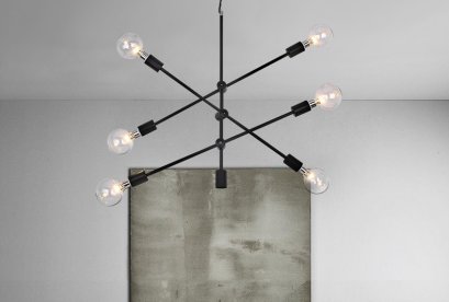 โคมไฟแขวนเพดาน รุ่น LATHER EVE-00411 สำหรับใส่หลอด E27 จำนวน 6 ดวง