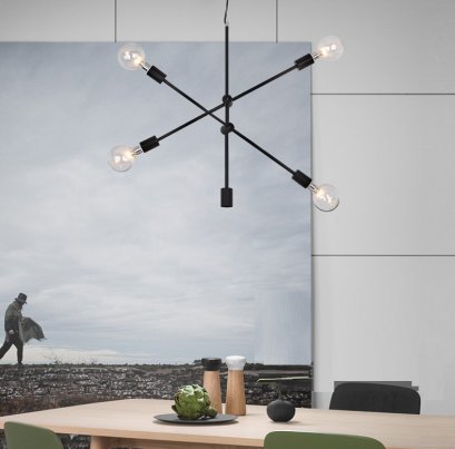 โคมไฟแขวนเพดาน รุ่น LATHER EVE-00411 สำหรับใส่หลอด E27 จำนวน 4 ดวง