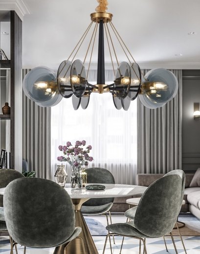 โคมไฟแขวนเพดาน EVE-00429 สำหรับใส่หลอด E14 จำนวน 8 ดวง