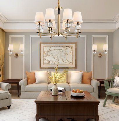 โคมไฟแขวนเพดาน EVE-00426 สำหรับใส่หลอด E14 จำนวน 8 ดวง