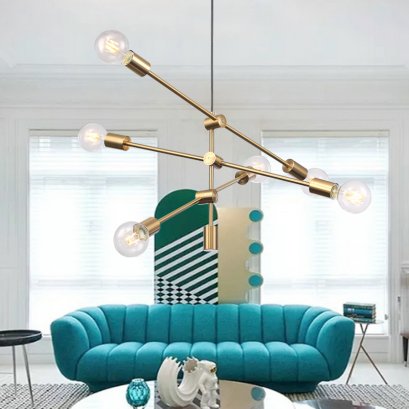 โคมไฟแขวนเพดาน รุ่น LATHER EVE-00411 สำหรับใส่หลอด E27 จำนวน 6 ดวง