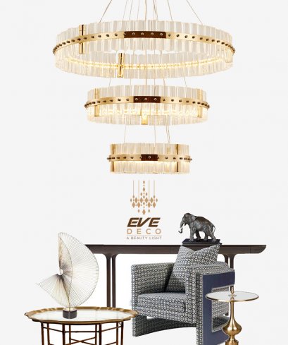 โคมไฟแขวนเพดาน รุ่น ADELIO  LED 108W  EVE-00084  ขนาด 3 ชั้น