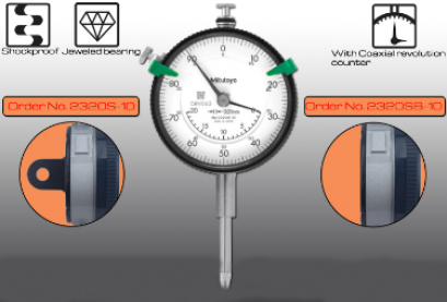 Dial Indicators Long Stroke Type Range 0 - 20mm. Graduation 0.01mm.