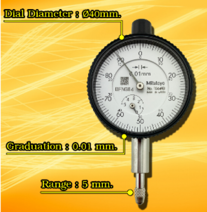 Small Dial Indicators Range 0 - 5mm. Graduation 0.01mm. [series 1044]