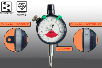 Small Dial Indicators Range 0 - 0.1mm. Graduation