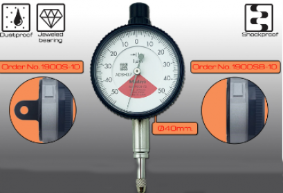 Small Dial Indicators Range 0 - 0.1mm. Graduation