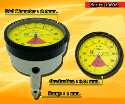 Dial Indicators Back Plunger Type Range 0-1mm. Graduation 0.01mm [series 1960]