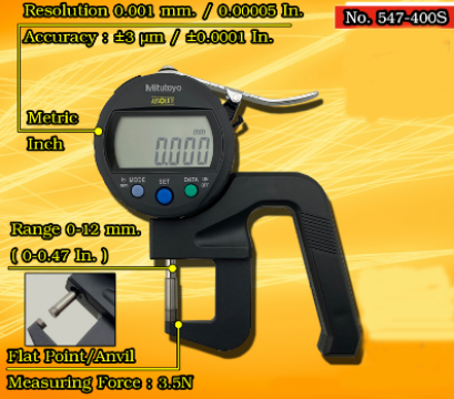 เกจวัดความหนาแบบดิจิตอล ขนาด 0-12มิล [series547-400S]