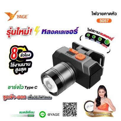 ไฟฉายคาดหัวซูมได้ YG-5057