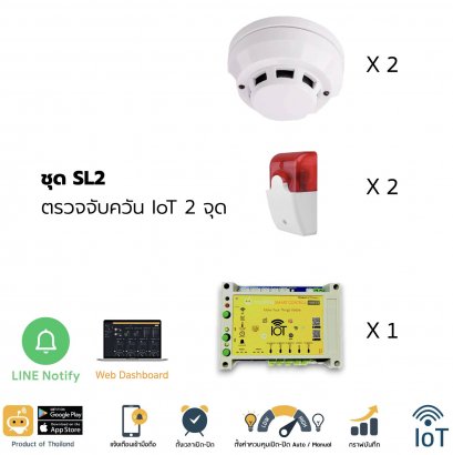 SL2  ตรวจจับควัน 2 จุด มีไซเรน