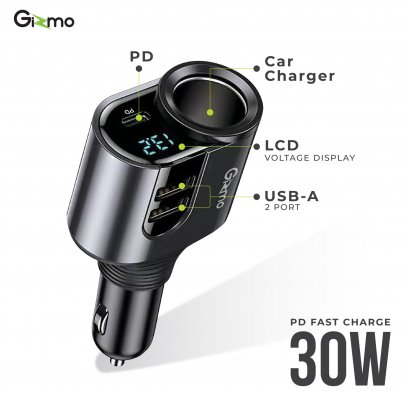 Gizmo ที่ชาร์จในรถยนต์ ใช้กับช่องจุดบุหรี่ในรถยนต์ PD car charger รุ่น GG-016 รับประกัน1ปี