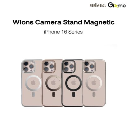 Wlons Camera Stand Magnetic magsafe iPhone เคสใส กรอบล้อมกล้องมีขาตั้ง สำหรับไอโฟน 16promax