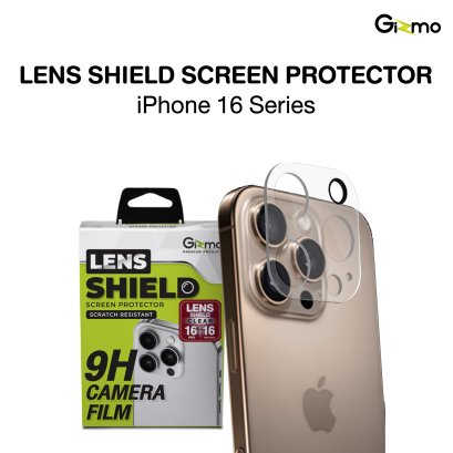 Gizmo Lens Shield Clear กระจกกันเลนส์กล้อง แบบเต็มแผ่นขอบใส สำหรับiPhone 16/16+/16Pro/16Pro max