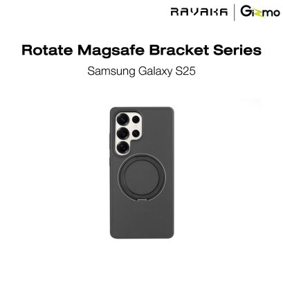 RAVAKA Rotate Magsafe Bracket เคสเนื้อแมส พร้อมขาตั้ง รองรับชาร์จไร้สาย Samsung S25 Ultra