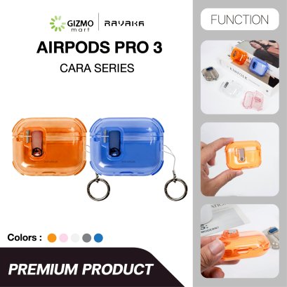 RAVAKA Cara Series เคส AirPods Pro 3 สีโปร่งแสงมีสไตล์