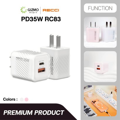 Recci GAN Fast Charger อะแดปเตอร์ 35W รุ่น RC83