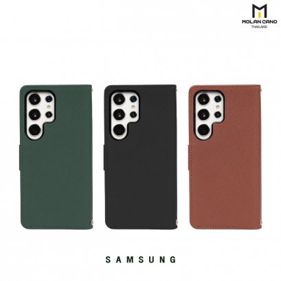 Molan Cano Harvard Diady Case เคสฝาพับมีช่องใส่บัตร Samsung S23 Ultra/S24/S24+/S24 Ultra
