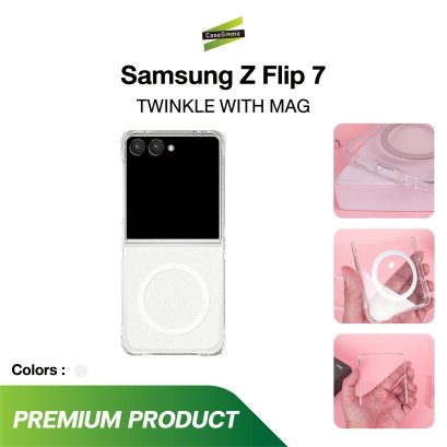 Gizmo Case Defense Twinkle รุ่น Samsung galaxy Flip 7 เคสกันกระแทก รองรับการชาร์จไร้สาย มีกากเพชรวิบวับ
