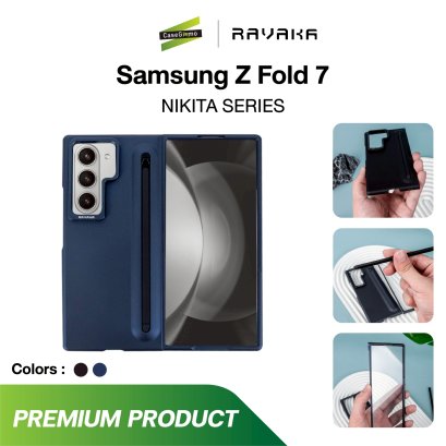 RAVAKA Nikita Series Compatible Case พร้อม S Pen เคสหรู บางเฉียบ พร้อมกรอบกระจกใส สำหรับ Samsung Galaxy Z Fold7