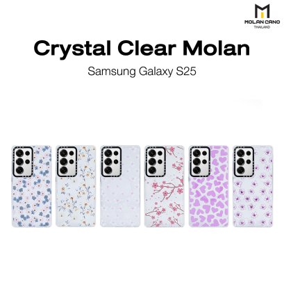 MOLAN CANO Crystal Clear Printing Magsafe Case รุ่น Samsung s25 Ultra เคสซัมซุง เคสกันรอย-ขอบสีใสสกีนลาย