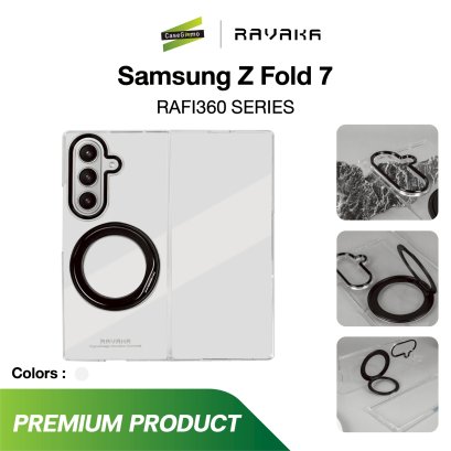 RAVAKA Rafi 360 magsafe เคสใส กันกระแทก พร้อมขาตั้งหมุนได้  Samsung Galaxy Z Fold 7