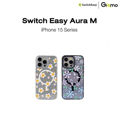 SwitchEasy เคสใสสกีนลาย ชาร์จไร้สาย Aura M Printed iPhone 15 Case MagSafe