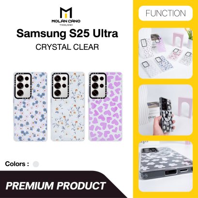 MOLAN CANO Crystal Clear Printing Magsafe Case รุ่น Samsung s25 Ultra เคสซัมซุง เคสกันรอย-ขอบสีใสสกีนลาย