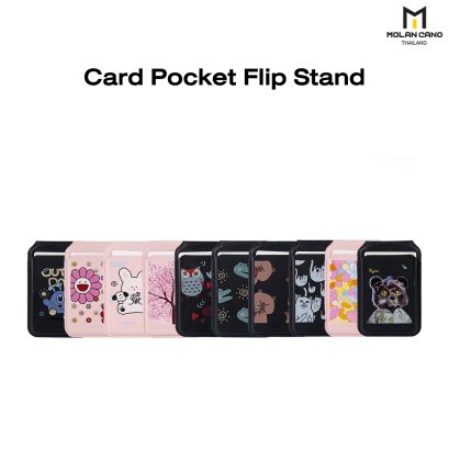 Molan Cano Card Pocket magsafe Flip Stand ขาตั้ง Smartphone พร้อมช่องเก็บบัตร แบบแม่เหล็ก