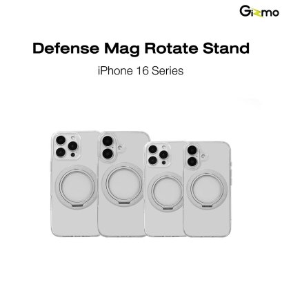 Gizmo Defense magsafe Rotate Stand iPhone 16/16+/16pro/16Pro max เคสใส กันกระแทก มีขาตั้ง เคสชาร์จได้