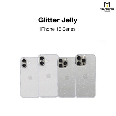 MOLAN CANO Gliter Jelly Case Clear รุ่น iPhone 16/16+/16pro/16Pro max เคสใส แบบนิ่ม กลิตเตอร์ กากเพชร