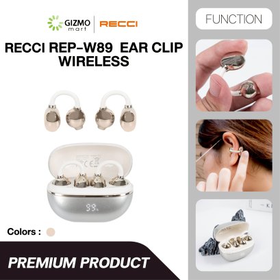 Recci หูฟังไร้สาย Ear Clip Wireless Earphones รุ่น REP-W89 Rose Gold