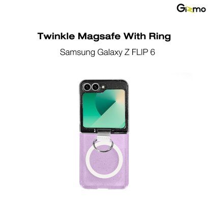 Gizmo Twinkle Magsafe With Ring Z Flip 6 เคสใสกลิตเตอร์ กากเพชร กันกระแทก พร้อมตัวริงวงแหวนโลหะ