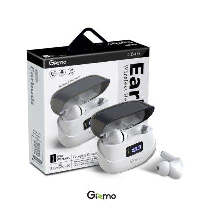 Gizmo หูฟังไร้สาย หูฟังบลูทูธ Earbuds wireless headset หูฟัง บลูทูธ 5.1 ไร้สาย ฟังเพลง เล่นเกม กล่องชาร์จไร้สาย GB-05