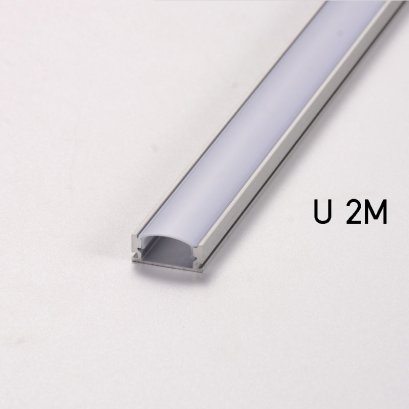 รางไฟเส้น อลูมิเนียมแบบติดลอย U ฝาครอบขุ่น 2m