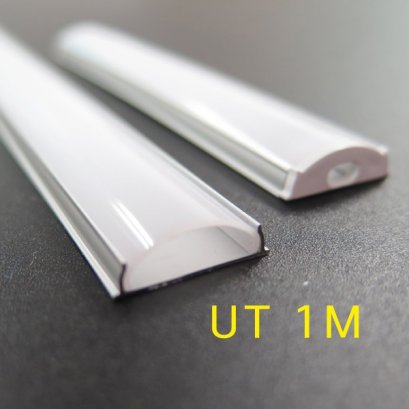 รางไฟเส้น อลูมิเนียมแบบติดลอย UT ฝาครอบขาวขุ่น 1M (รุ่นบางพิเศษ งอได้)