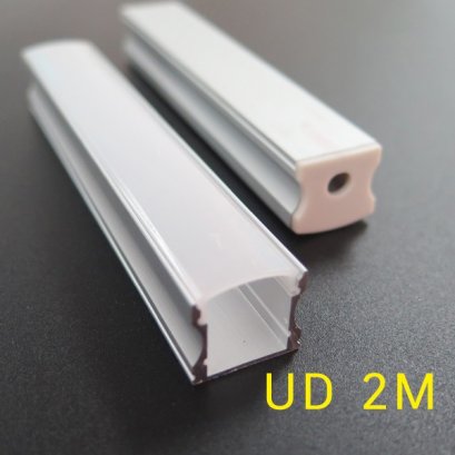 รางไฟเส้น อลูมิเนียมแบบติดลอย UD ฝาครอบขุ่น 2 M